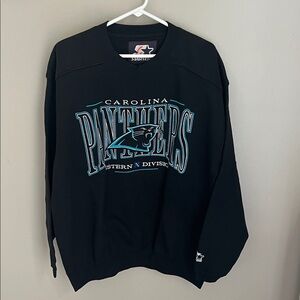 Carolina Panthers vintage Starter crewneck sweatshirt embroidered RARE NWT Large